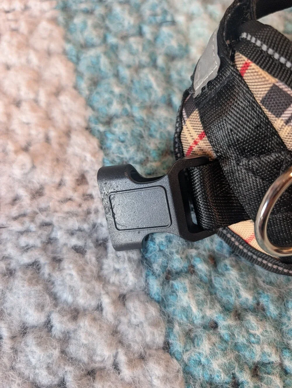 No Pull Dog Harness with Plaid Accent - Black size XS